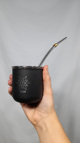 Imagen 4 de 5 de Mate Termico De Acero Inoxidable + Bombilla Chata - Yuco