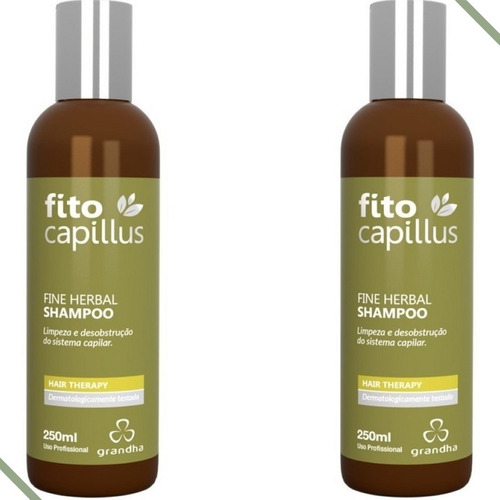Kit Com 2 Grandha Fito Capillus Fine Herbal Shampoo 250 Ml