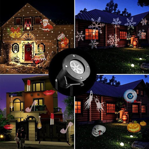 12 Projetor Natal Led Natalino Desenhos Laser Espeto Jardim