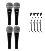 Comprar Combo 4 Microfonos Shure Sv100 + 4 Pies 4 Cables 4 Pipetas P