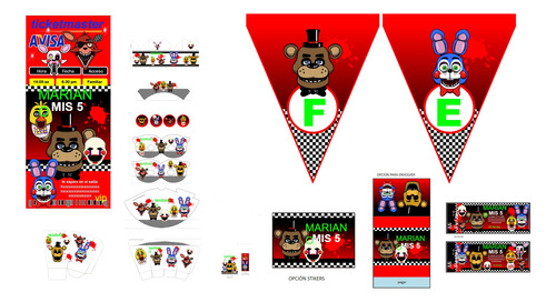 Kit Imprimible Cumpleaños  Fiesta De Five Nights At Freddys