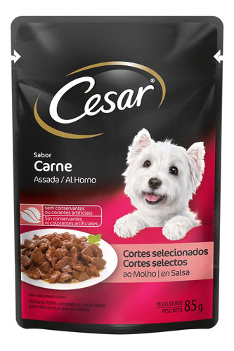 Alimento para Cães Adultos Carne Assada Cesar Sachê 85g