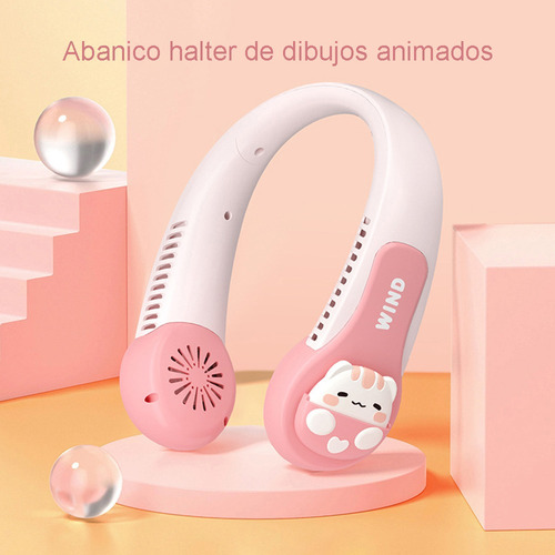 Ventilador Portatil De Cuello 3 Velocidades Sin Aspas Azul