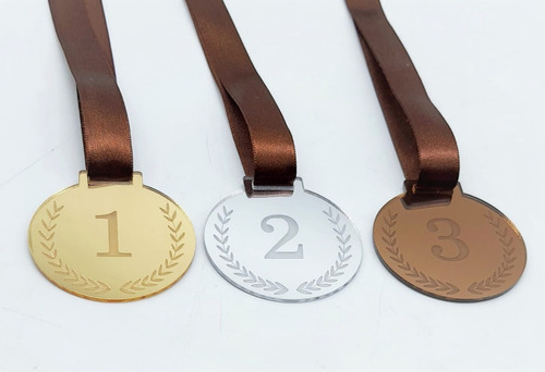 Medalha Campeão Premiação 1 2 E 3 Lugar Espelhada 7 Kits