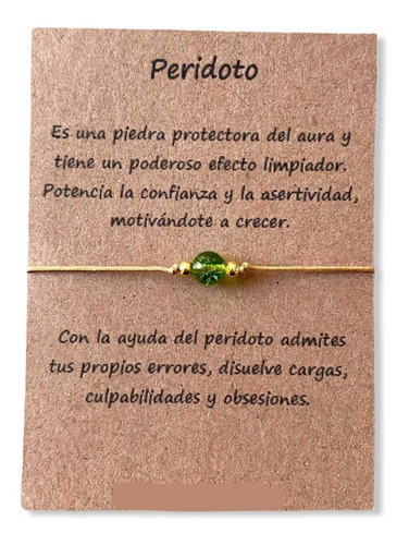 Pulsera Peridoto Piedra Natural Original Chakras Yoga