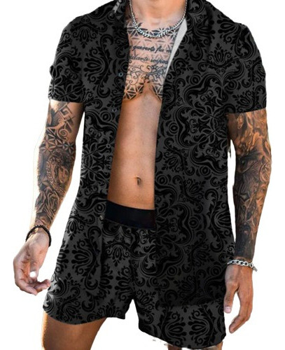 Manga Impreso Conjunto De Camisa De Verano Casual