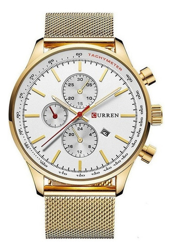 Reloj Curren Classic Calendar Con Correa De Malla De Cuarzo