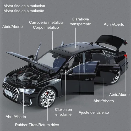 New Audi A6l Empresas 1/18 Miniatura Metal Carro Com Luzes