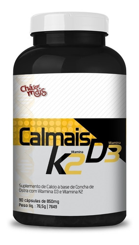 Calmais Vitaminas K2 D3 E Cálcio 90 Cápsulas De 850mg