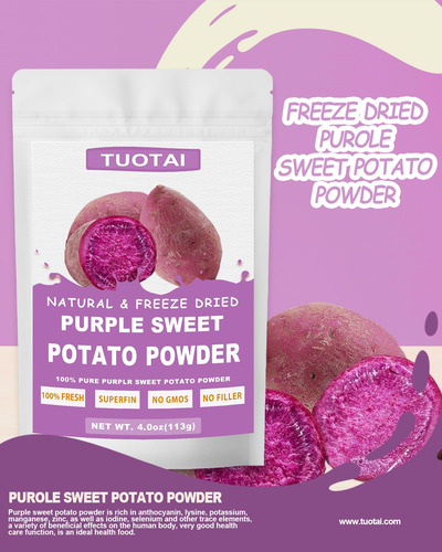 Polvo De Camote Morado Liofilizado, 4.0 Oz, Polvo De Camote
