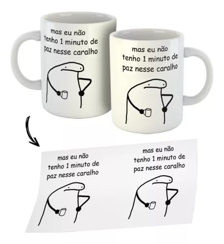 Caneca Flork Meme Palito Figurinha Sticker Presente Criativo Frases  Divertidas Engraçadas