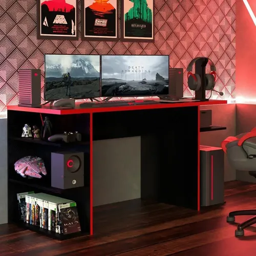 Mesa Para Computador Gamer Madesa 9409 Pretovermelho