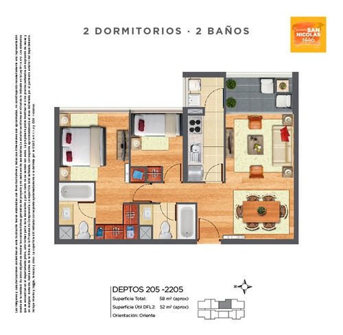 Oportunidad San Miguel 2 Dorm, 2 Baños, Estacionamiento