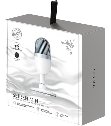 Micrófono Razer Seiren Seiren Mini condensador supercardioide blanco mercurio