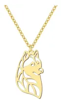 Comprar Collar Dije Perro Husky Plata Enchapada Oro 18k Mascota