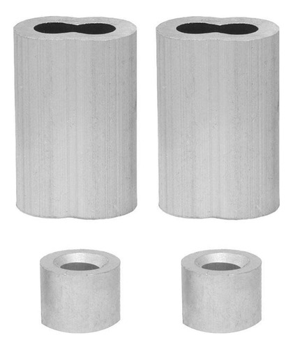 Casquillos De Aluminio 3/16 De Pulgada Plata 2 Piezas