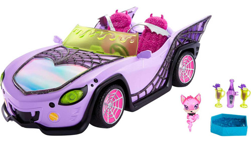 Coche De Juguete Monster High Ghoul Mobile Con Mascota Y Nev