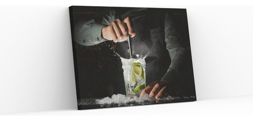 Cuadro Canvas Ideal Para Decorar Bar Hombre Barman 90x135cm