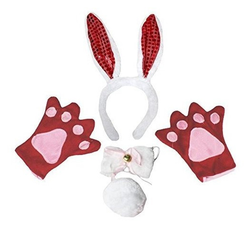 Disfraz Hombre - Petitebella Red Bling Rabbit Headband Bowti