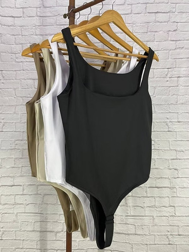 Body Escote Cuadrado Talles Grandes Mujer Xxl Blanco Xl