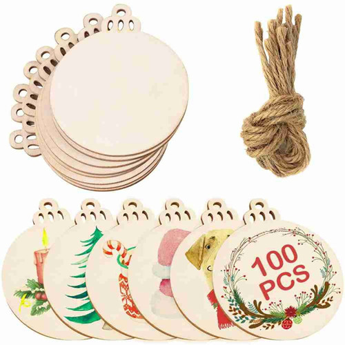 Ay 100pcs Bolas De Navidad Redondas De Madera Para Árb