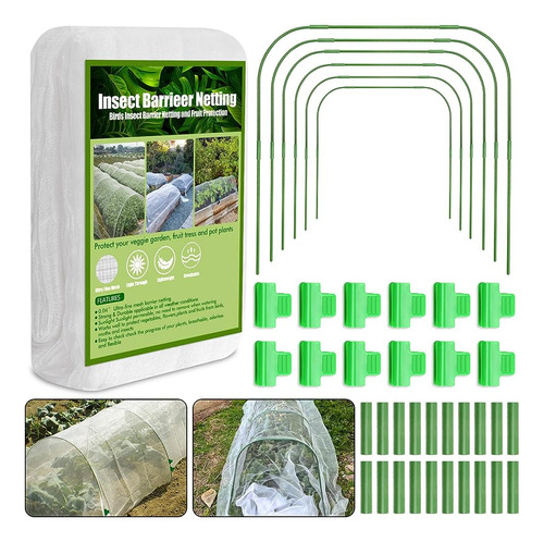 Cludoo 67pcs Garden Mesh Netting Kit, 6 Conjuntos De Aros De