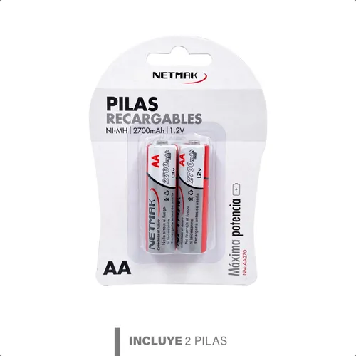 Pilas Aa Recargables Larga Vida Util 2a Compatibilidad Power