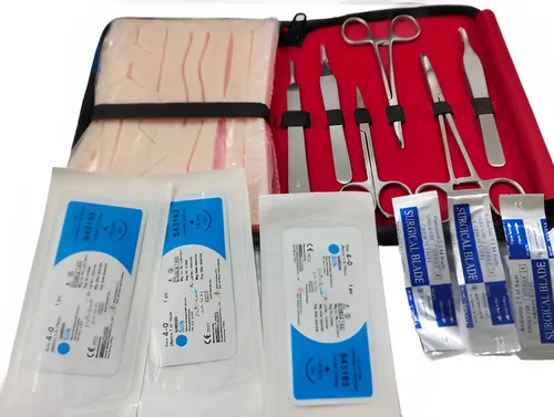 comprar Set Xl Práctica De Sutura Piel Estuche Instrumentos Médicos