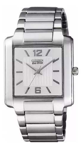 Reloj Citizen Unisex Bj6431-56 Acero Ecodrive Cristal Zafiro Bisel Plateado Fondo Gris