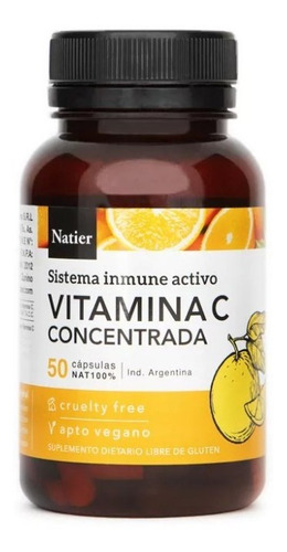 Vitamina C Concentrada 500mg Natier X 50 Cápsulas