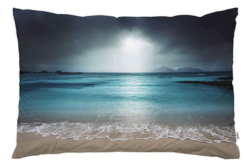 ~? Ekobla Throw Pillow Cover Dark Beach Estilo Náutico Vacac