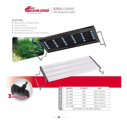 Ql-50b Acuario Plantas Led Lampara 50-60cm