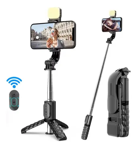 Selfie Stick Mini Q11s Con Trípode, Luz, Bluetooth,control