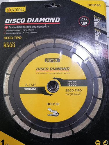 Disco Diamantado Segmentado De 7'' Uyustool Para Concreto 
