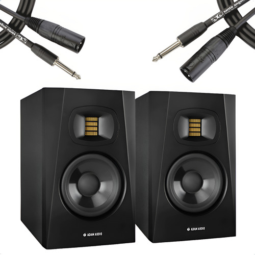 Par De Monitores Adam Audio T5v + Par De Cabos 3,05m