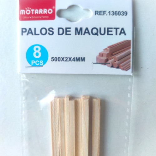 3 Bolsas De Palos Para Maqueta/madera 50cm X 2mm X 4mm
