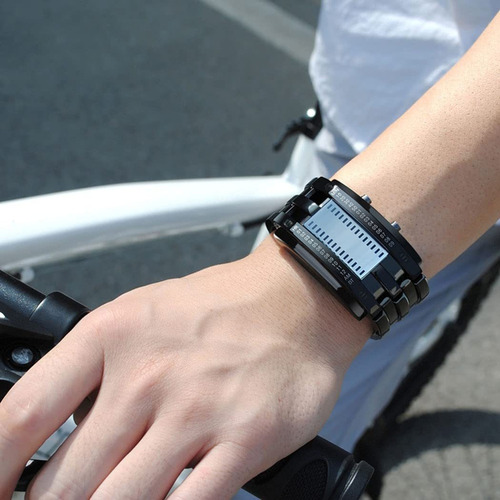- Reloj Electrónico Binario Con Luz Led Azul For Hombre