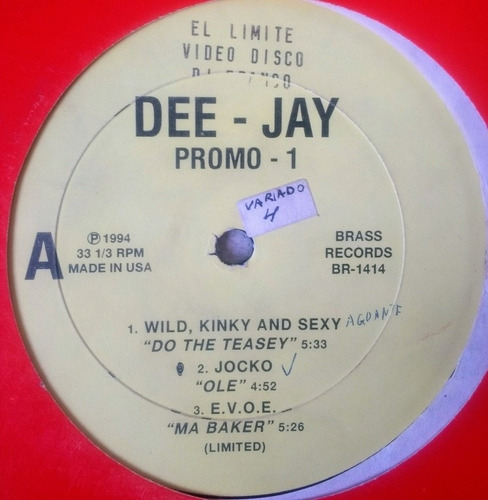 Dee Jay Promo 1 Vinilo Pirata Edición Usa 