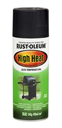 Pintura Rust Oleum Alta Temperatura Negro Mate 600º Aerosol