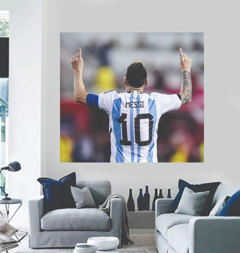 Vinilo Mural Pared Autoadhesivo Messi Argentina Festejo Gol