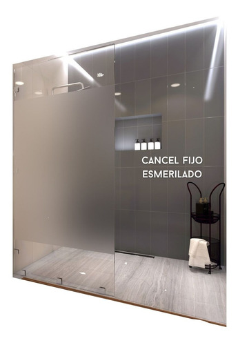 Cancel Baño Vidrio Fijo Esmerilado 75cm Ancho X 190cm Alto