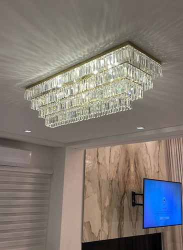 Plafon Retangular 120x40 Maia Para Sala De Estar Jantar