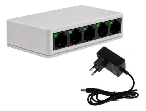 Switch 5 Portas Gigabit Ethernet 10/100mbps Internet Cabo