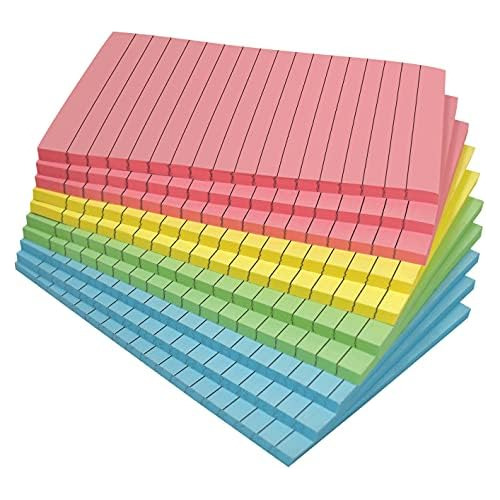 Lined Sticky Notes, 4 X 6, 10 Pack, 500 Sheets (50/pad)...