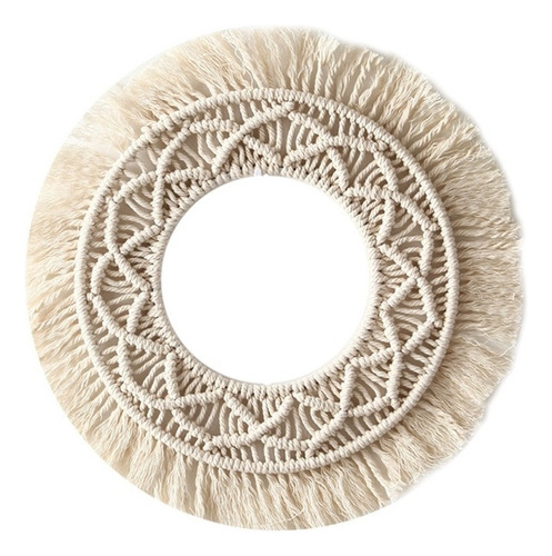 Espejo Decorativo Para Colgar Pared Tapiz Macramé Bohemia Ho