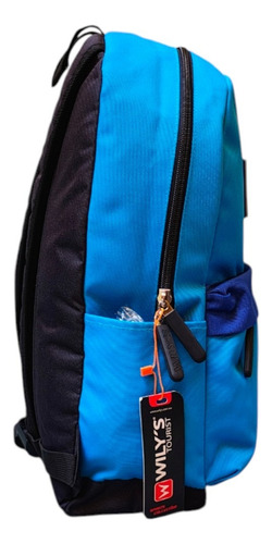Mochila Juvenil Deportiva Backpack Wily S Sport Color Azul Azul Liso