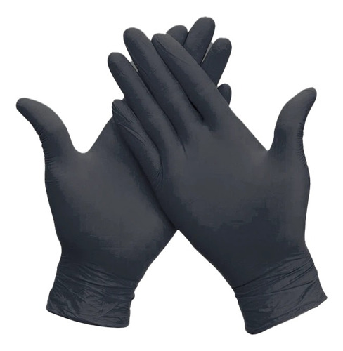 Guantes Negros De Nitrilo Para Examen, Grado Médico 100 Uni