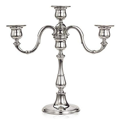 Candelabro De 3 Brazos De Peltre, Colección Sovereign, Acaba