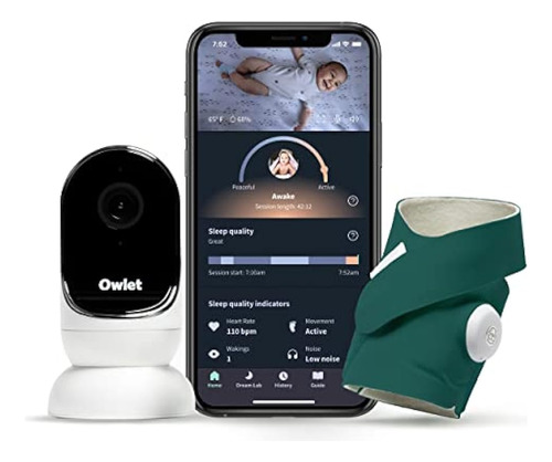 Owlet Dream Duo: Dream Sock Baby Monitor Y Cámara Hd - Deep 