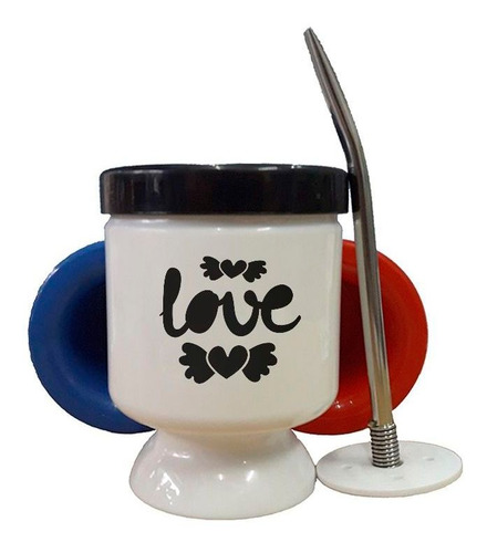 Mate Plastico Letras Love Amor Corazon M3